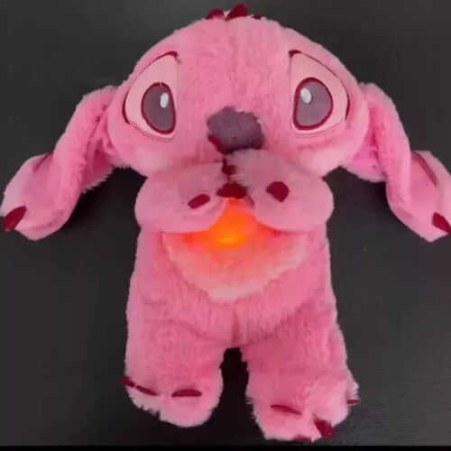Kawaii Stitch Baby Sleep Plush Toy - Soothing Music, Lights (Pink)