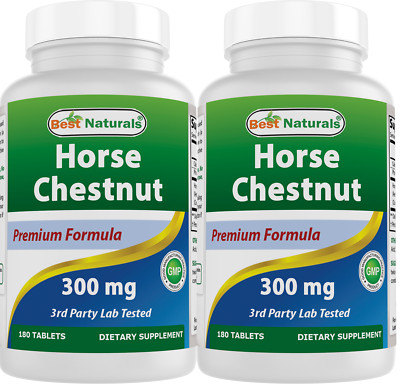 2 Pack Best Naturals Horse Chestnut Extract 300mg 180 Tab 