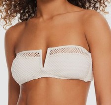 Sanctuary Women's Ivory V-Wire Bandeau Bikini Top Swimwear Size M