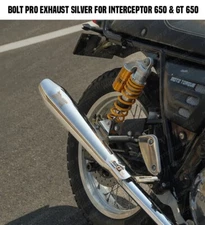 MOTO TORQUE BOLT PRO SILVER EXHAUST FIT FOR ROYAL ENFIELD GT 650/INTERCEPTOR 650