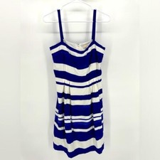 Ann Taylor Loft | Women’s 8 Blue White Striped Summer Dress Sleeveless