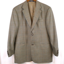 Chaps Ralph Lauren Suit Jacket Mens 42L S K Famous Brown Houndstooth Check Weave