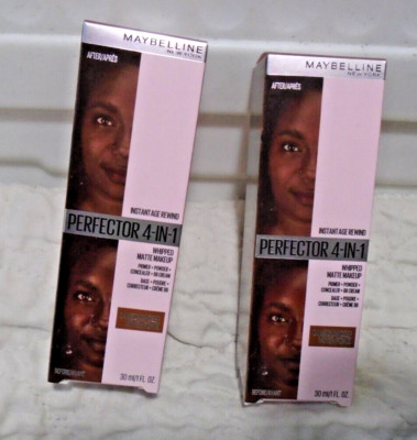 2 x Maybelline Instant Age Rewind Perfector Makeup # 04 Medium/Deep 4-In-1 Matte