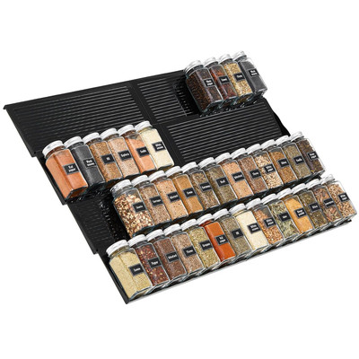 Lifewit Kunststoff Justierbare Gewürzschublade Organizer, Expandable Gewürzregal