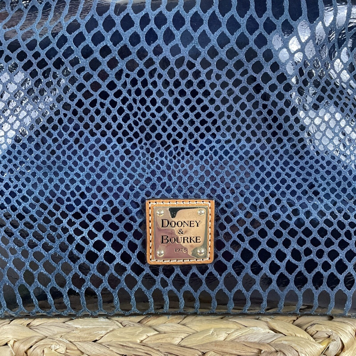 Vintage Dooney & Bourke Navy Snakeskin Leather Erica Hobo