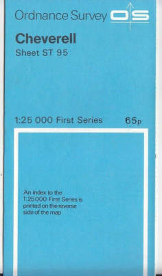 Ordnance Survey (OS) 1:25,000 First Series Map Sheet ST 95 Cheverell