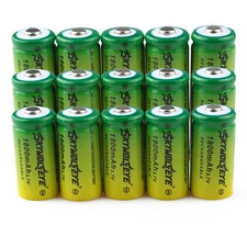 20pcs SKYWOLFEYE 16340 CR123A 3.7V 1800mAh Rechargeable Li-Ion Battery Batteries