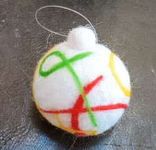 Needle Felted Swirly Ornament Handmade By Michelle Andrews Folk Art