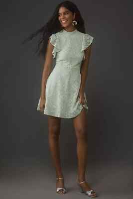 By Anthropologie Maeve Sleeveless Mock-Neck Mini Dress size L green new nwt  | eBay