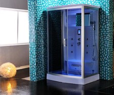 CABINA DOCCIA IDROMASSAGGIO 120x90 BLUETOOTH VASCA - OZONO SAUNA BAGNO TURCO LED