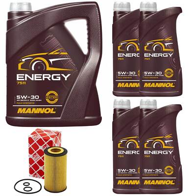 Motoröl Set MANNOL 5W-30 API SN/CH-4 9 Liter + Ölfilter für Mercedes Vito W639