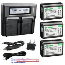 Kastar Battery LCD Dual Fast Charger for Sony NP-FW50 ILCE-7M2 Alpha 7 II a7 II