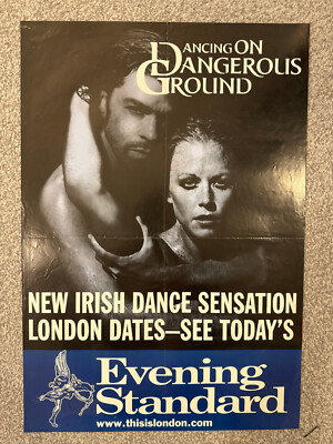 1990er London Evening Standard Zeitungsplakat - Tanzen auf gefährlichem Boden