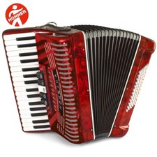 Hohner Hohnica 1305 34 Key 5 Switch Piano Accordion - Red  Gig Bag and Straps