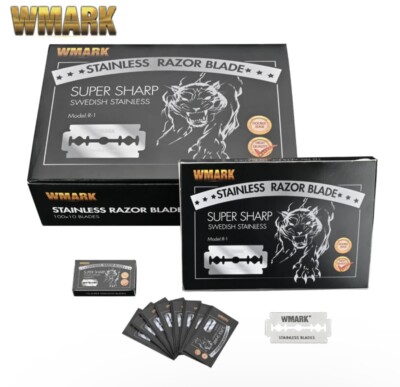 3 Packs WMARK R-1 Double-Edge Razor Blades - Swedish Stainless Steel (300 Units)