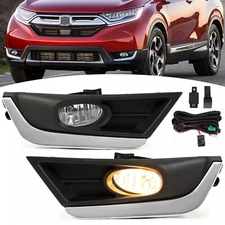 For 2017 2018 2019 Honda CR-V CRV Font Fog Lights Lamps w/Bulbs+Switch+Wiring