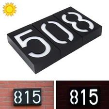 Solar Door Number 0-9 Digits Lamp 6LED Address Sign Waterproof Wall Lamp