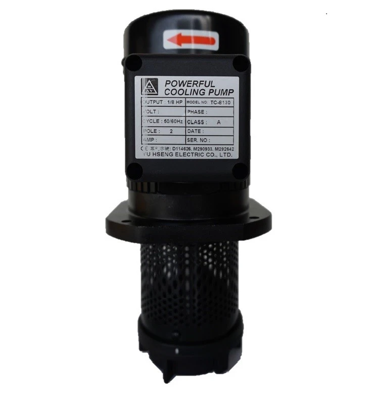 Bomba de refrigerante para máquina 1/8 HP 130mm 5", 1PH 110/220V, 1/2" NPT, torno CNC sierra rectificadora Foto 2 de 4