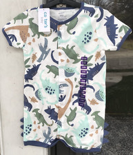 Baby Boys Carters 24 mo Dinosaur Romper Dino Navy Olive Tan New 06