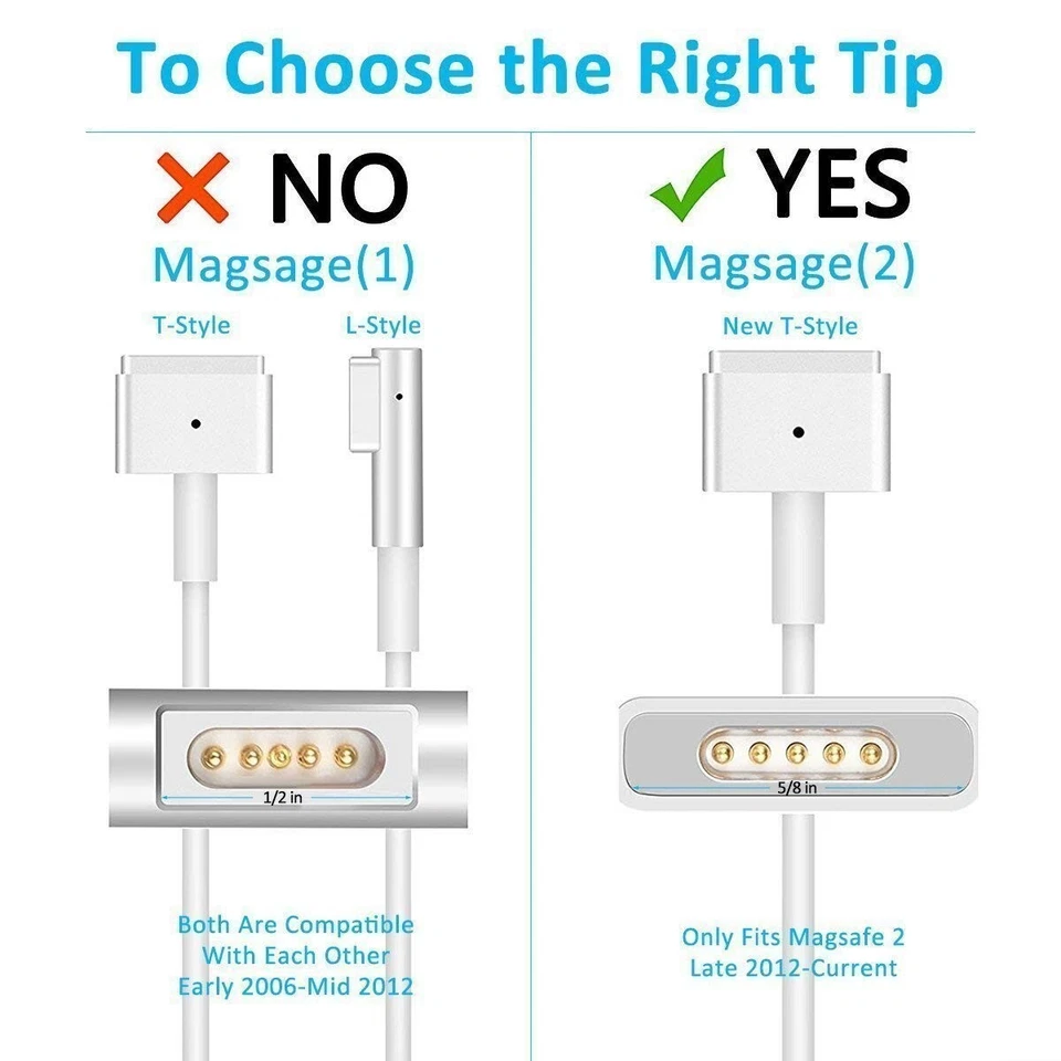 45w T-Tip Power Adapter Charger for Apple Macbook Air 11" 13" 2012-Later/Genuine - Image 3 of 4