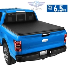 Tonneau Cover Lock Soft Roll Up With 6.5 FT 78" Bed For Ford F-150 2004-2014