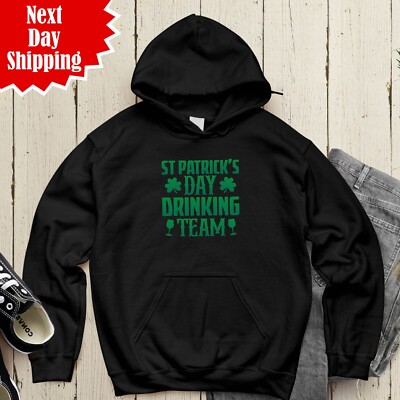 St Patrick's Day Hoodie Irish Shamrock Printed Drinking Team Herren lustig Kapuze