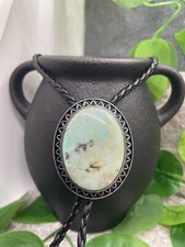 Rodeo Bolo Tie Western Cowboy Black Leather Necktie New Free Ship A4032