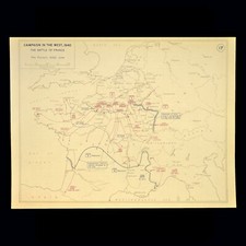 Mapa de la Segunda Guerra Mundial Vichy Francia Línea de Demarcación Batalla de Francia Armisticio 22 de junio de 1940