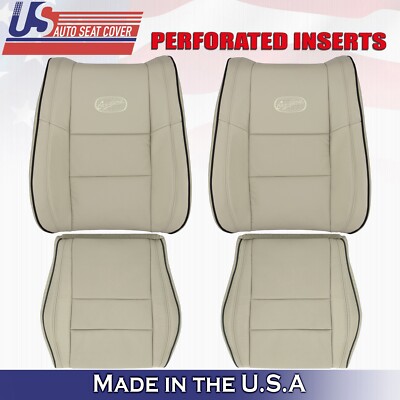 2011 to 2020 Fits Jeep Grand Cherokee Overland 2Top & 2Bottom Leather Covers Tan
