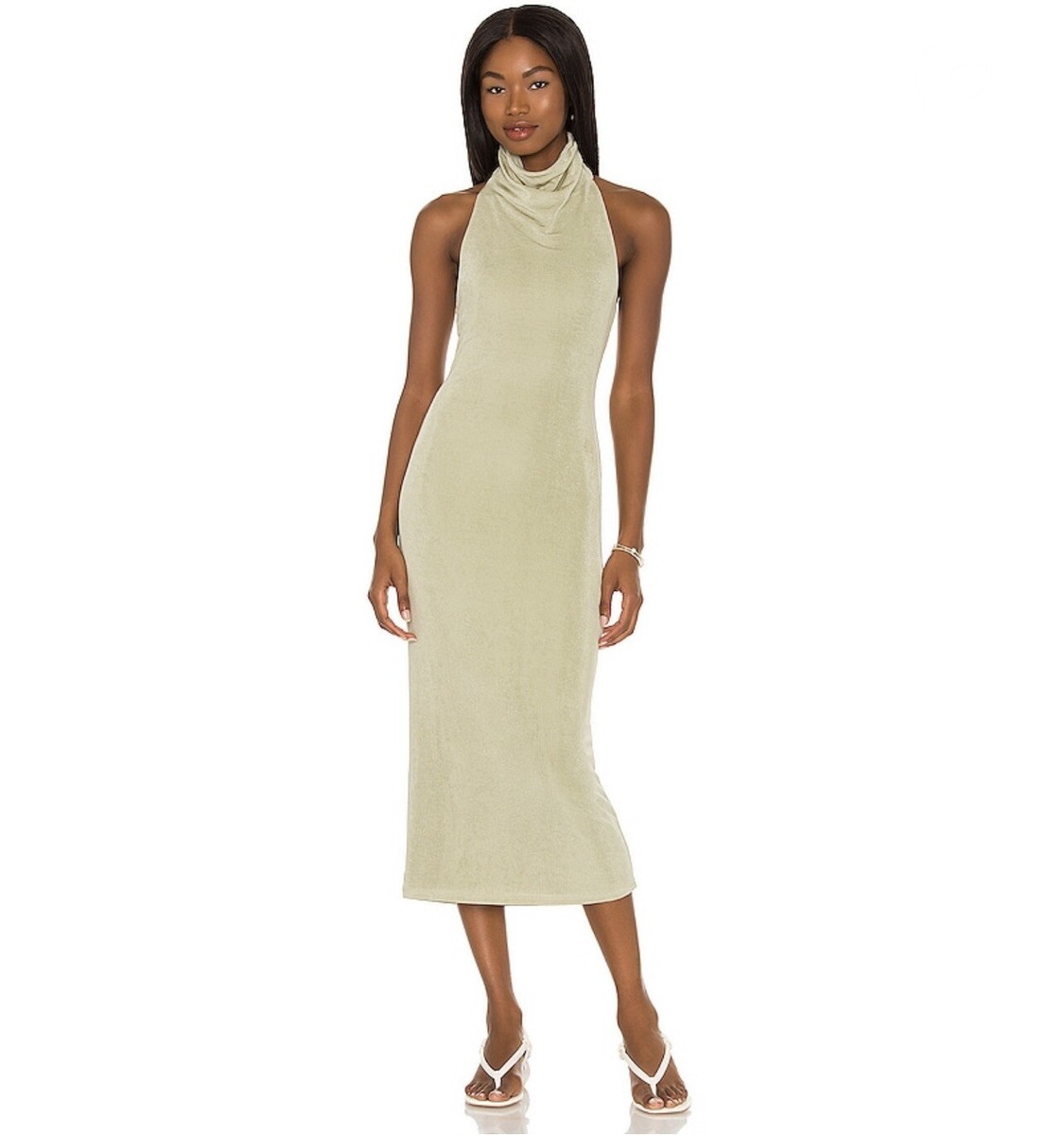 House of Harlow 1960 x Sofia Richie Sable Midi Dress in Sage Green Medium