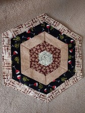 WINE FABRIC TABLE TOPPER NEWLY HANDMADE LOT 2