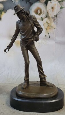 Michael Jackson in hat Billie Jean Moonwalker Bronze Metal Statue Sculpture Art