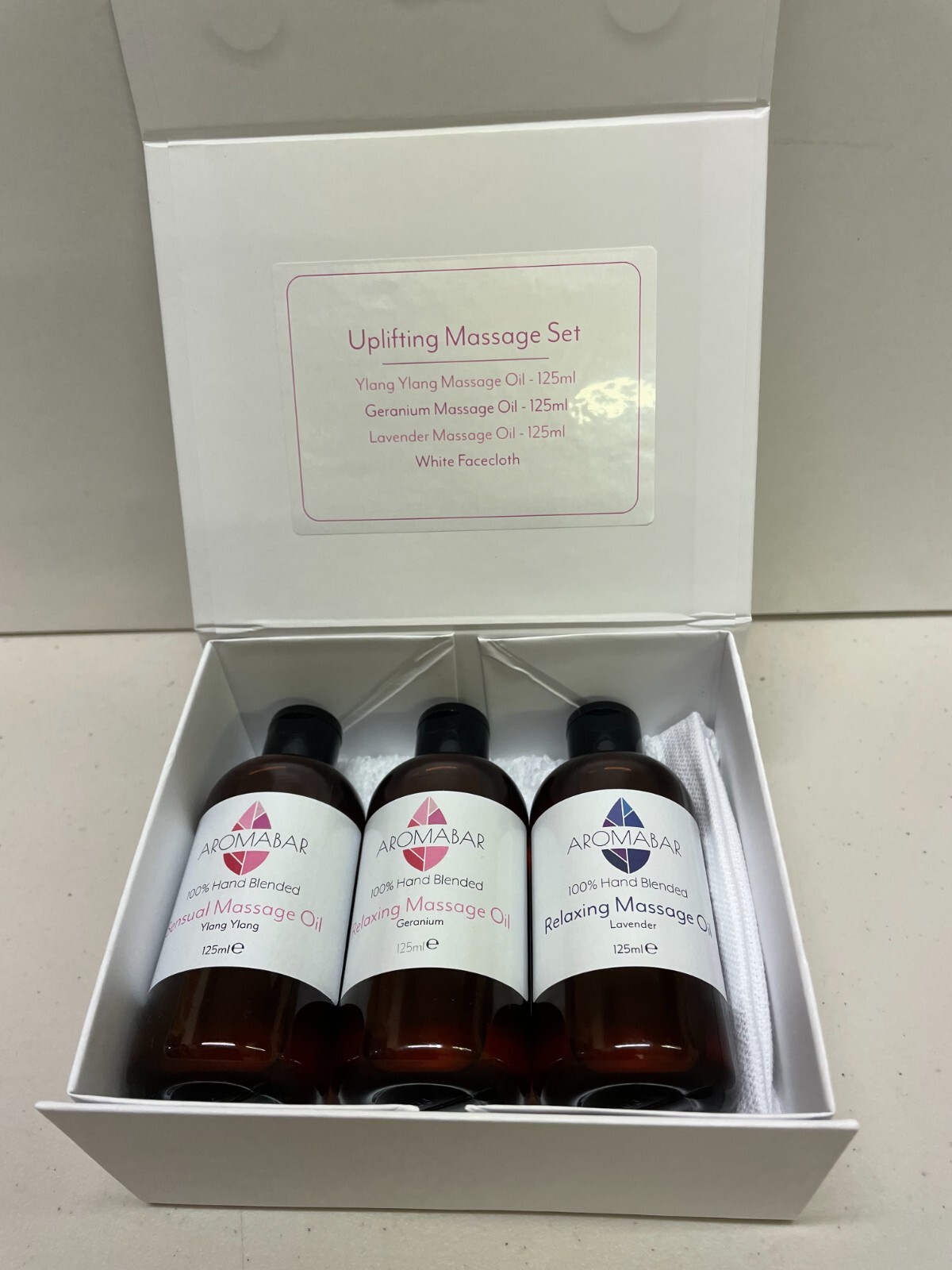 Relaxing, Sensual and Uplifting Massage Oil Gift Set (3 x 125ml) Aromabar