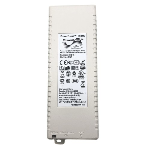 Microsemi PowerDsine PD-3501G/AC Gigabit PoE Adapter Midspan 802.3af 15.4W w/PC - Picture 2 of 7