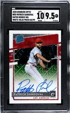 2020 Donruss Optic Patrick Sandoval WHITE MOJO PRIZM /99 SGC 9.5 w/10 AUTO RC