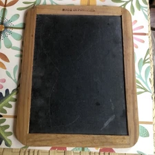 Vintage Child’s Slate Chalk Board Made in Portugal 8"x6" Double Sided