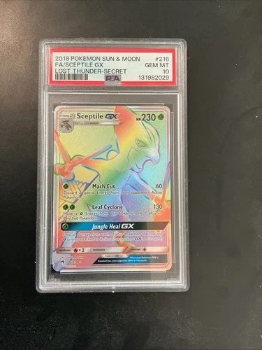 Pokémon TCG Sceptile GX Sun & Moon - Lost Thunder 216/214 Holo Secret PSA 10