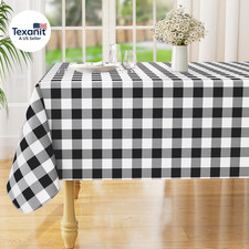 Rectangle Waterproof Vinyl Table Cloth, Buffalo Flannel Backed Tablecloth, Wipea