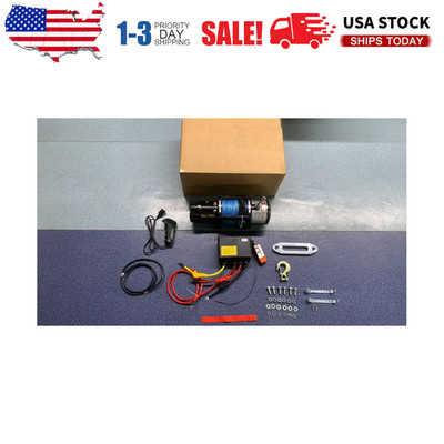 Wireless Electric Winch 10000lbs 12V Synthetic Rope Towing for Truck Trailer Car