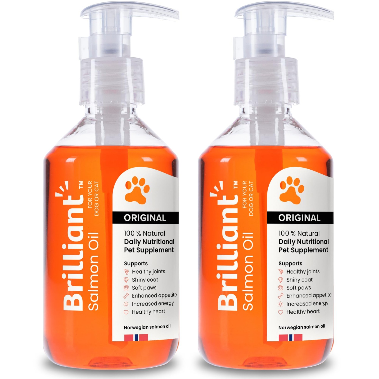 Brilliant Norwegian Salmon Oil for Dogs, Cats, Horse, Ferret  Pure Omega 3, 6...