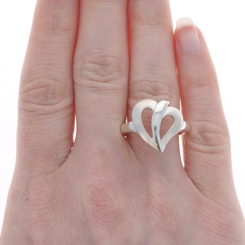 Sterling Silver Heart Statement Ring - 925 Love M… - image 2
