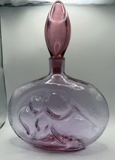 Blenko Wayne Husted #6310 Five Bubble Decanter with Flame Stopper