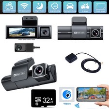 4K 3 obiettivi auto DVR HD 1080P fotocamera di backup anteriore WIFI dash cam registratore GPS 32 GB