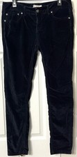Free People Women s Dark Blue Velvet Velour Pants Size 33x30