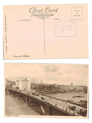 Vintage Postkarte - London Bridge River Themse City of London - UNBESPIELT