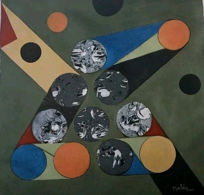 Acrylic On Canvas27x28In Eliseo Valdes Eruste T:'' Luces 3 ''2024