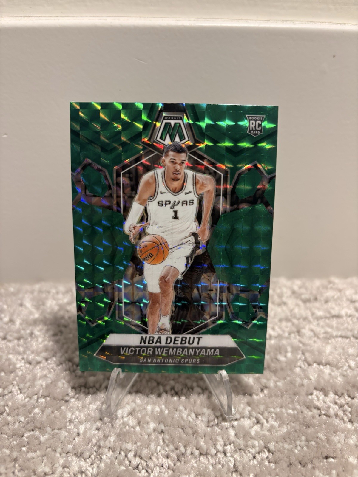 2023-24 Panini Mosaic - NBA Debut Victor Wembanyama #257 Green Mosaic Prizm (RC)