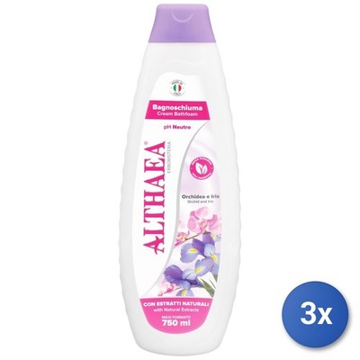 3x Althaea Bad 750 ml. Orchidee & Iris Made In Italy