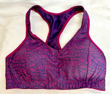 Moving Comfort Racerback Sports Bra Purple  Blue Print - 300291 Small 32CD-34C