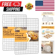 Durable 10" x 15" Baking Rack Set - Sturdy Design for Cooking & Easy Cleaning